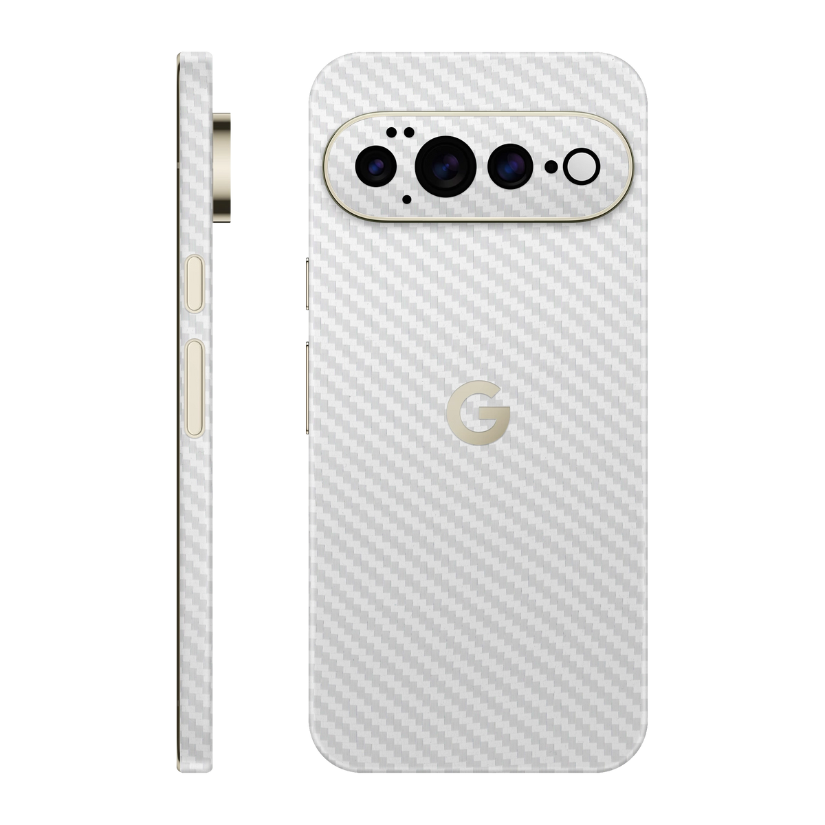 Folie de protectie pentru Google Pixel 11 Pro XL, eSkins Elegans, Skin Carbon Alb