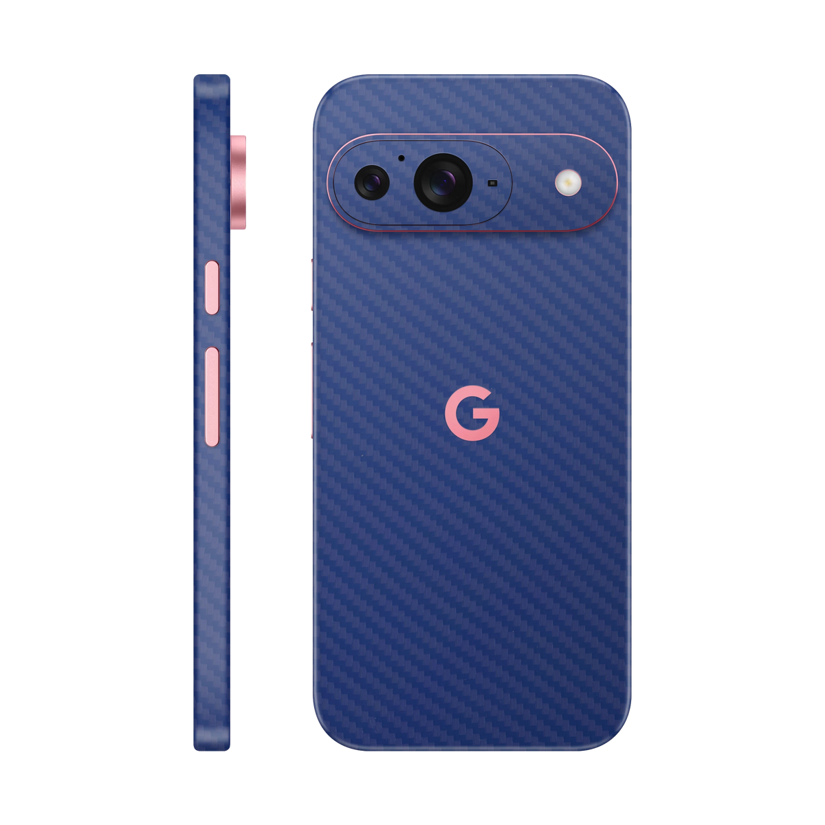Folie de protectie pentru Google Pixel 9, eSkins Elegans, Skin Carbon Albastru
