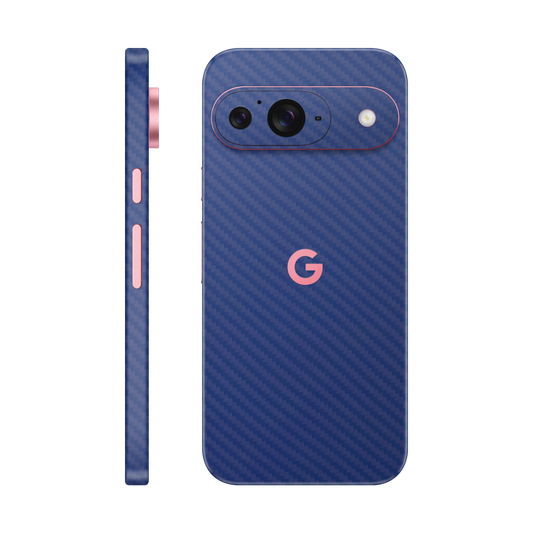 Folie de protectie pentru Google Pixel 9, eSkins Elegans, Skin Carbon Albastru