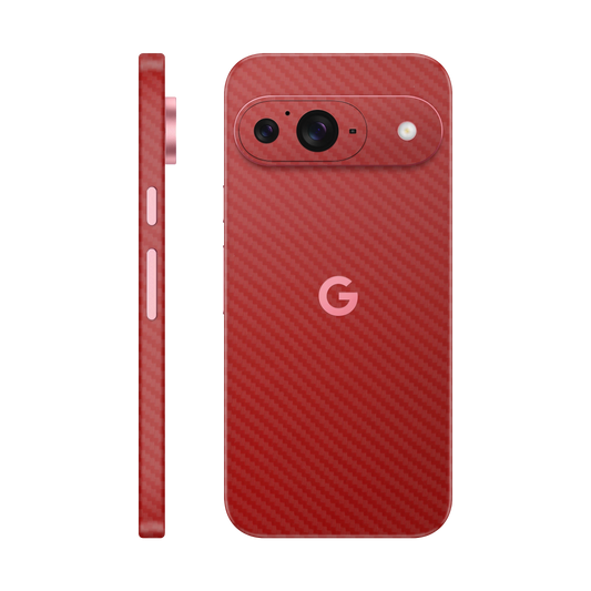 Folie de protectie pentru Google Pixel 9, eSkins Elegans, Skin Carbon Rosu