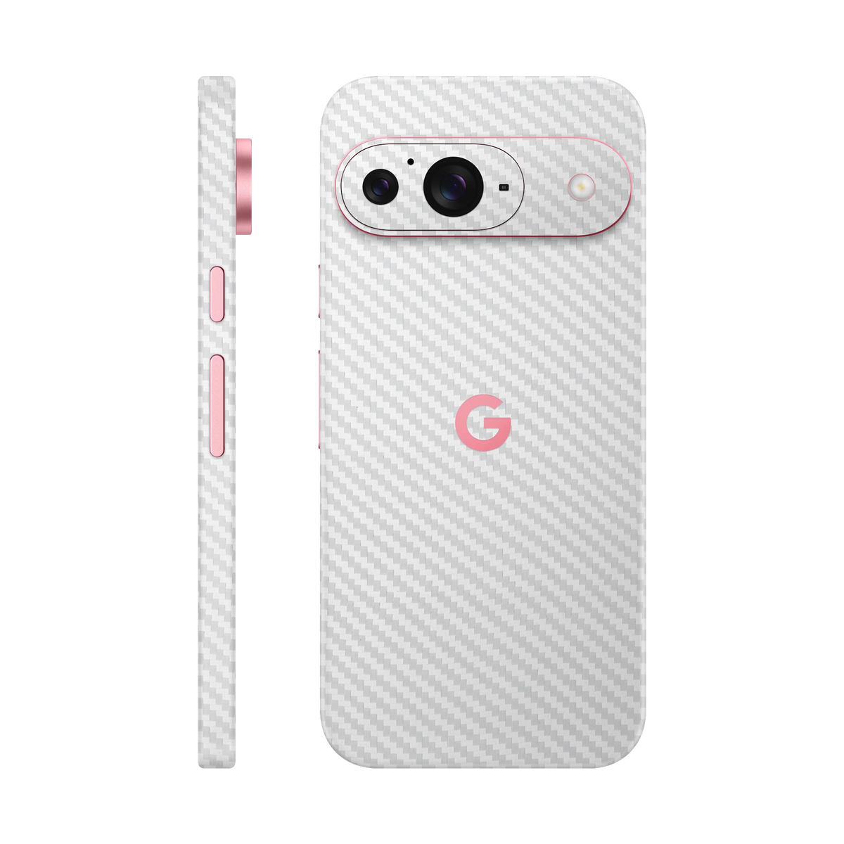 Folie de protectie pentru Google Pixel 9, eSkins Elegans, Skin Carbon Alb