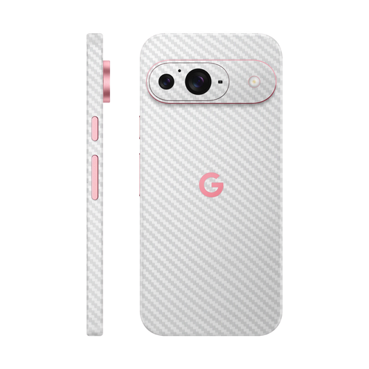 Folie de protectie pentru Google Pixel 9, eSkins Elegans, Skin Carbon Alb