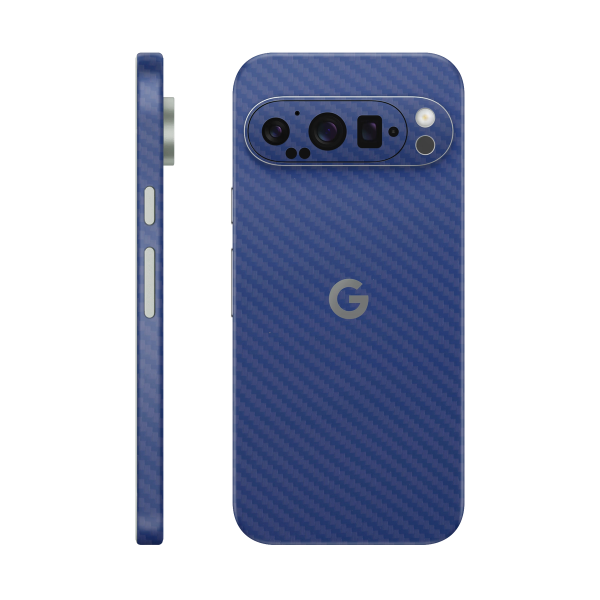 Folie de protectie pentru Google Pixel 9 Pro, eSkins Elegans, Skin Carbon Albastru
