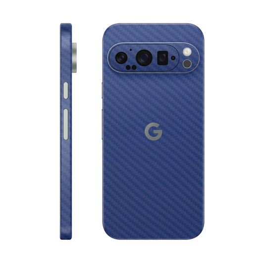 Folie de protectie pentru Google Pixel 9 Pro, eSkins Elegans, Skin Carbon Albastru