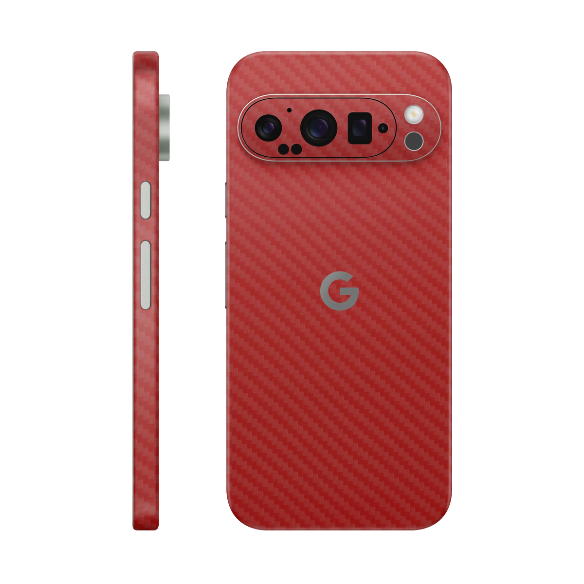 Folie de protectie pentru Google Pixel 9 Pro, eSkins Elegans, Skin Carbon Rosu