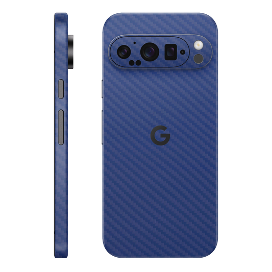 Folie de protectie pentru Google Pixel 9 Pro XL, eSkins Elegans, Skin Carbon Albastru