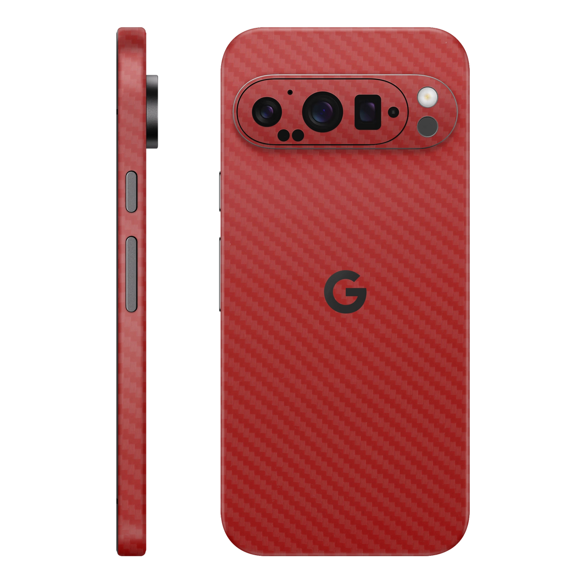 Folie de protectie pentru Google Pixel 9 Pro XL, eSkins Elegans, Skin Carbon Rosu