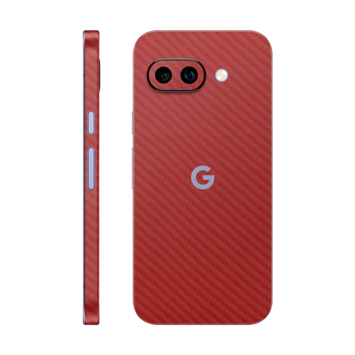 Folie de protectie pentru Google Pixel 9a, eSkins Elegans, Skin Carbon Rosu