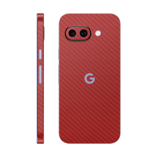 Folie de protectie pentru Google Pixel 9a, eSkins Elegans, Skin Carbon Rosu