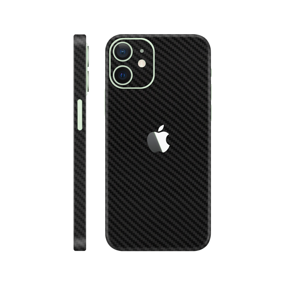 Folie de protectie pentru iPhone 12, eSkins Elegans, Skin Carbon Negru