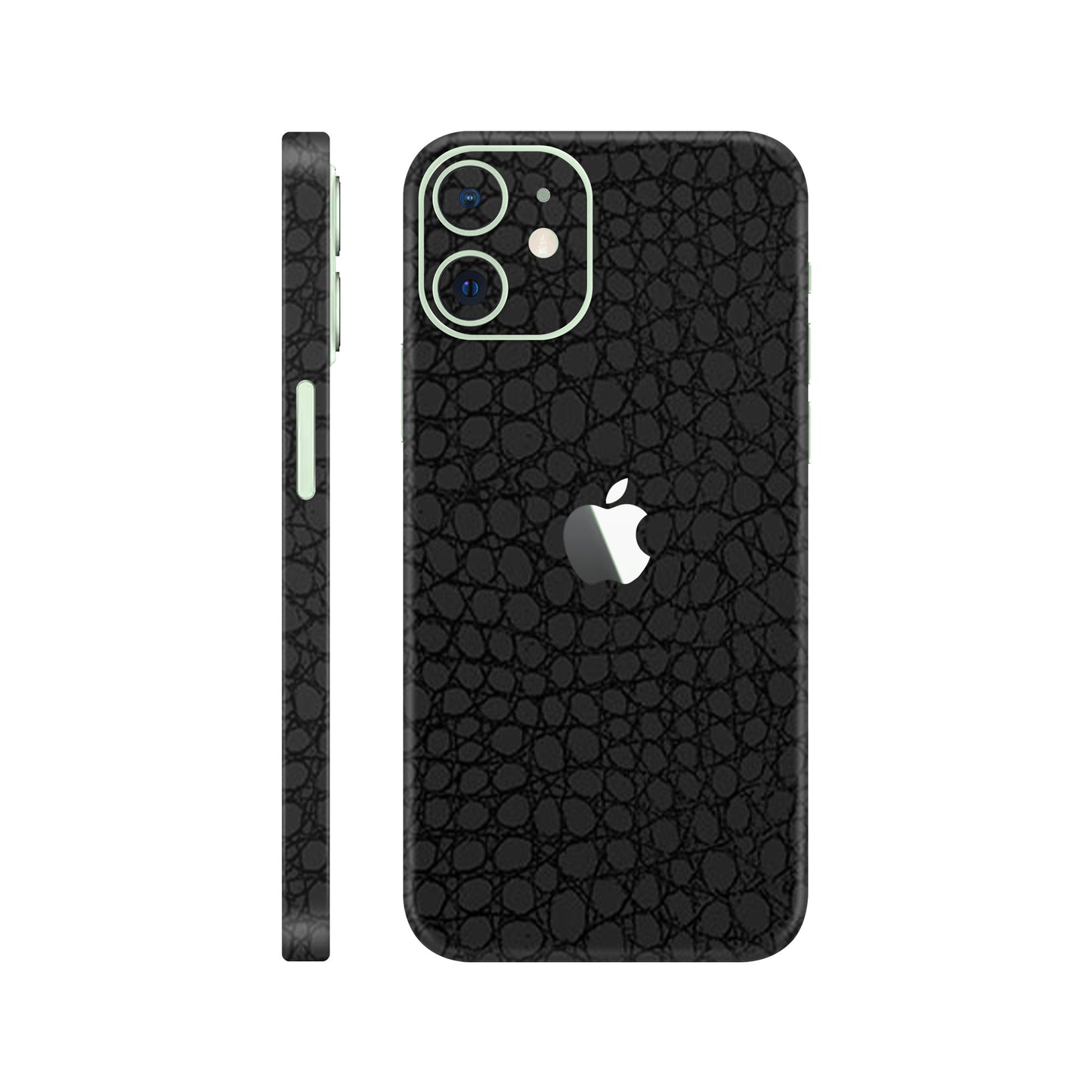 Folie de protectie iPhone 12, eSkins Elegans, Skin Croco Negru