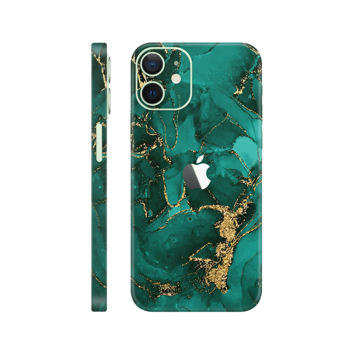 Folie de protectie pentru iPhone 12, eSkins Signature, Skin Ethereal Green