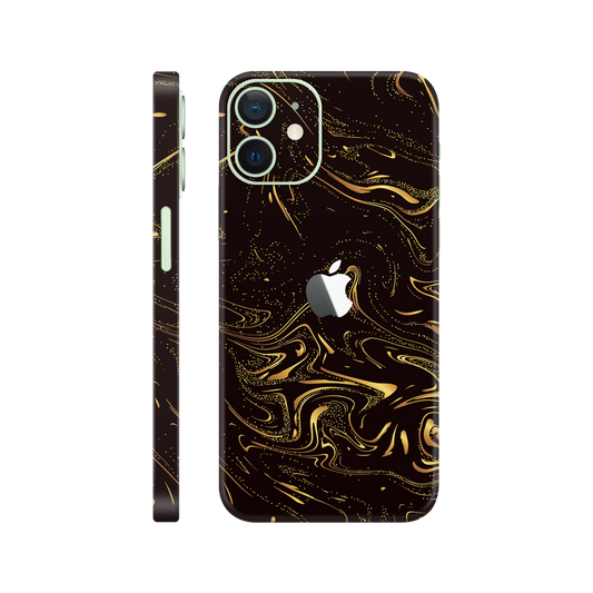 Folie de protectie pentru iPhone 12, eSkins Signature, Skin Golden Noir
