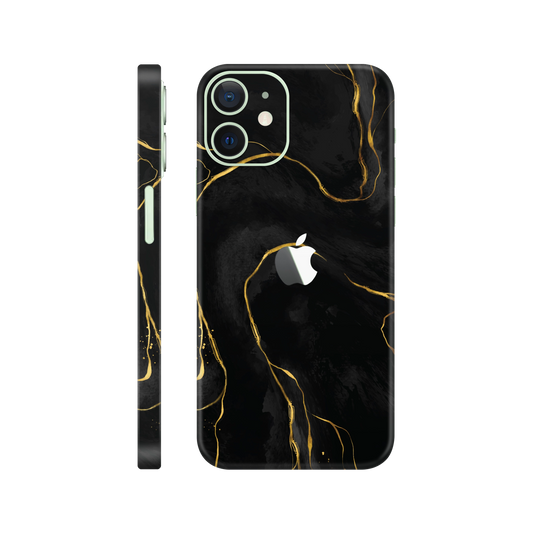 Folie de protectie pentru iPhone 12, eSkins Signature, Skin Golden Onyx