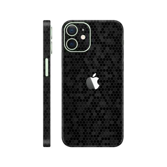 Folie de protectie pentru iPhone 12, eSkins Elegans, Skin Honeycomb Negru