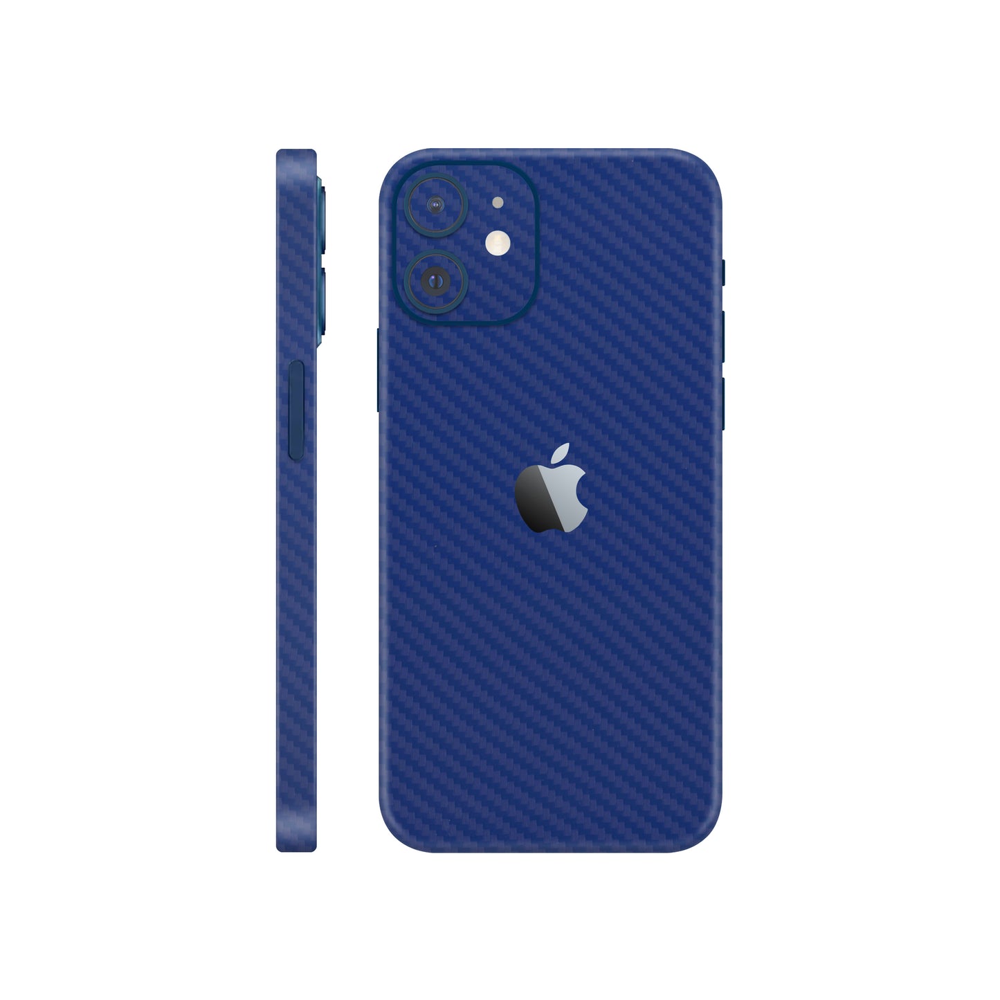 Folie de protectie iPhone 12 Mini, eSkins Elegans, Skin Carbon Albastru