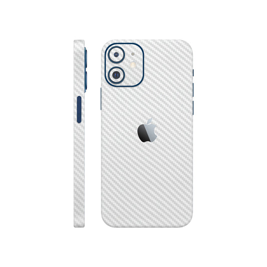 Folie de protectie iPhone 12 Mini, eSkins Elegans, Skin Carbon Alb