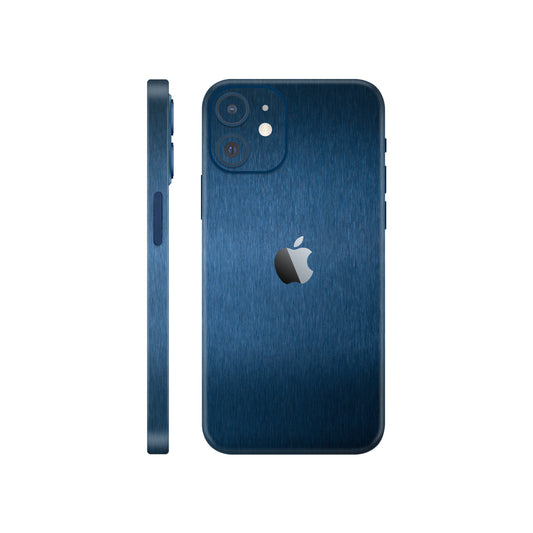 Folie de protectie iPhone 12 Mini, eSkins Elegans, Skin Metalic Albastru