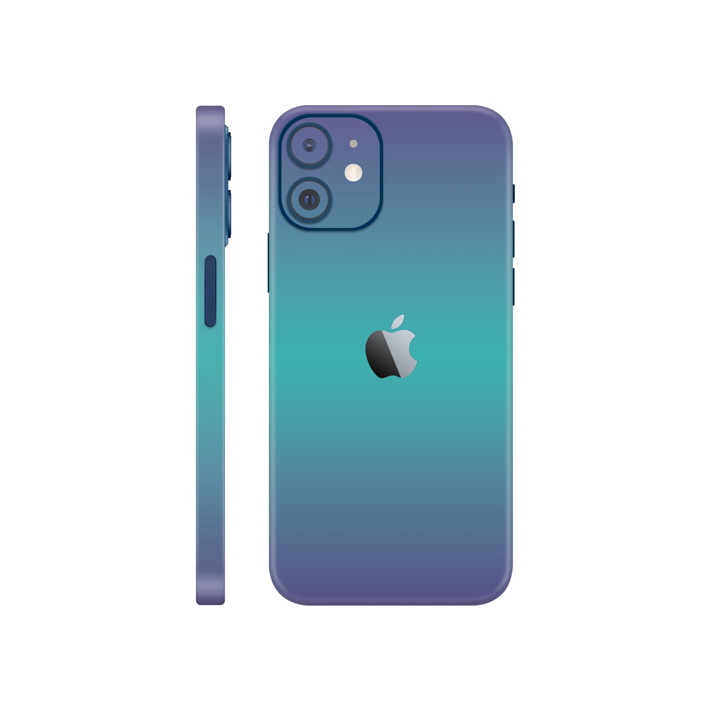 Folie de protectie iPhone 12 Mini, eSkins Unique, Skin Cameleon Turcoaz-Lavanda