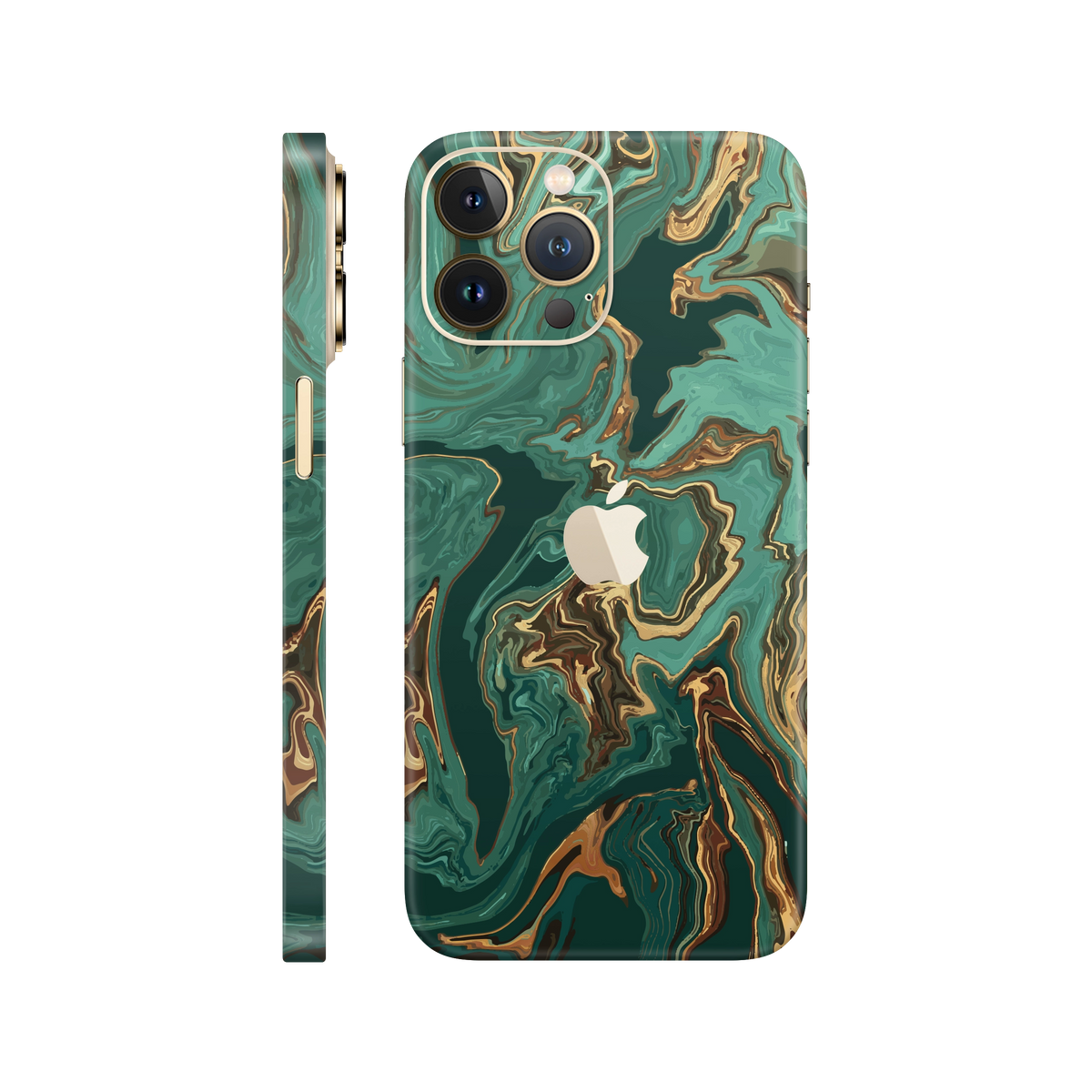 Folie de protectie pentru iPhone 12 Pro, eSkins Signature, Skin Emerald Flow