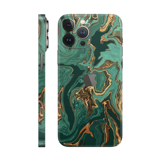 Folie de protectie pentru iPhone 12 Pro Max, eSkins Signature, Skin Emerald Flow