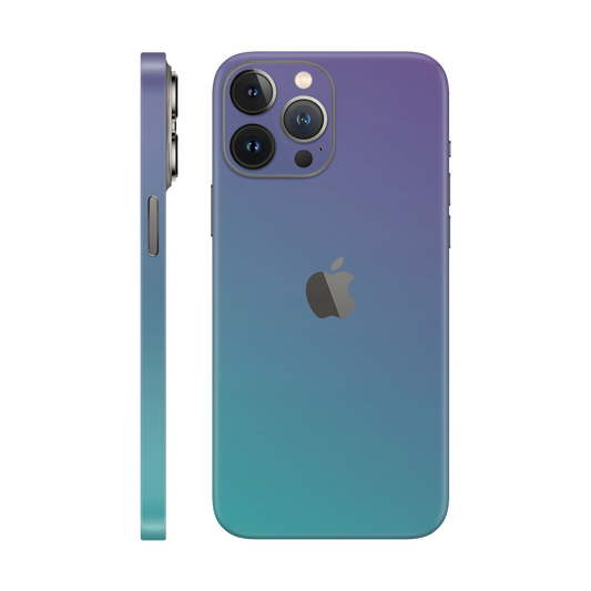 Folie de protectie pentru iPhone 12 Pro Max, eSkins Unique, Skin Cameleon Turcoaz-Lavanda