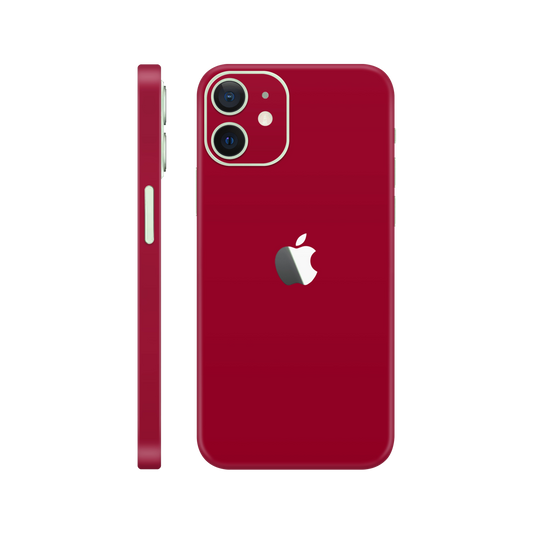 Folie de protectie pentru iPhone 12, eSkins Unique, Skin Mat Rosu