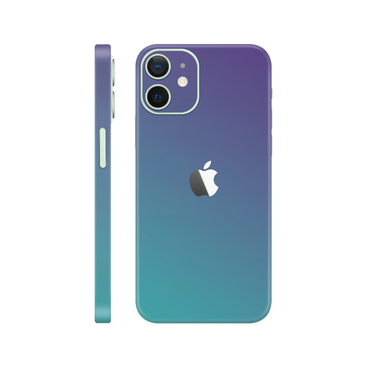 Folie de protectie pentru iPhone 12, eSkins Unique, Skin Cameleon Turcoaz-Lavanda