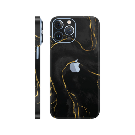 Folie de protectie pentru iPhone 13 Pro, eSkins Signature, Skin Golden Onyx
