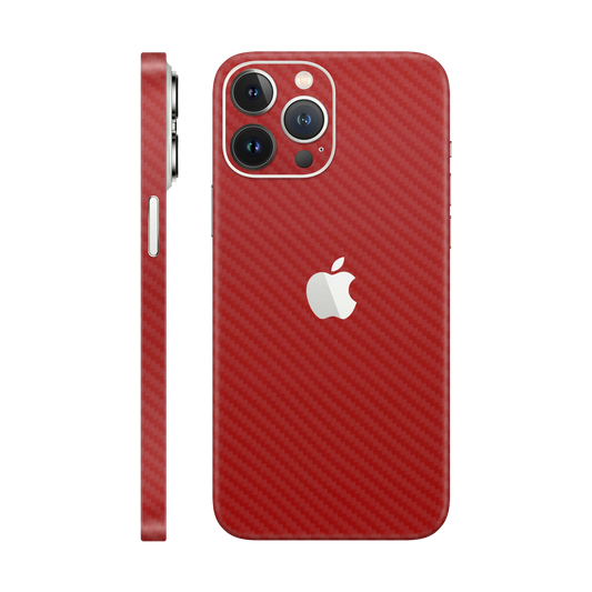 Skin iPhone 13 Pro Max, Carbon 3D Red