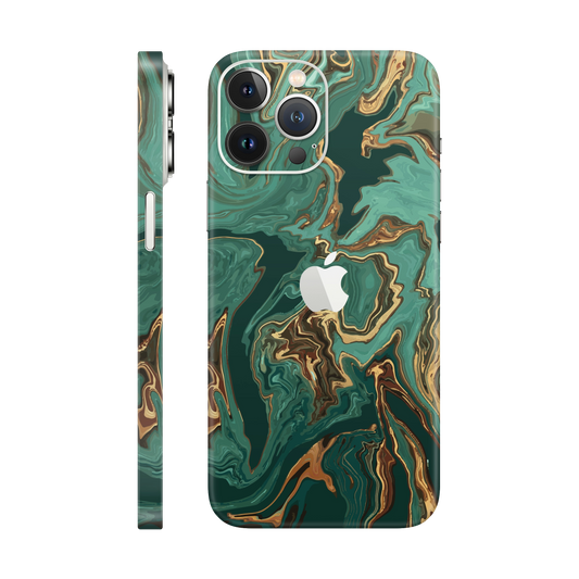 Folie de protectie pentru iPhone 13 Pro Max, eSkins Signature, Skin Emerald Flow