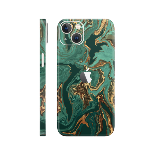 Folie de protectie pentru iPhone 14, eSkins Signature, Skin Emerald Flow