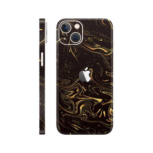 Folie de protectie pentru iPhone 14, eSkins Signature, Skin Golden Noir