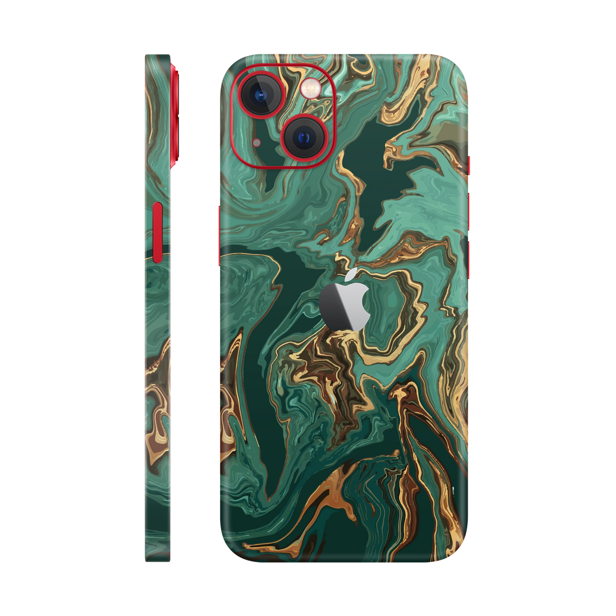 Folie de protectie pentru iPhone 14 Plus, eSkins Signature, Skin Emerald Flow