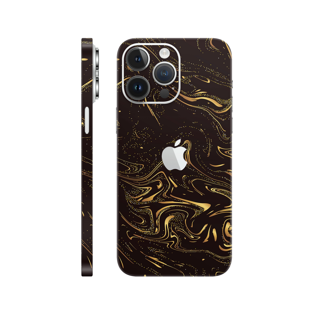 Folie de protectie pentru iPhone 14 Pro, eSkins Signature, Skin Golden Noir
