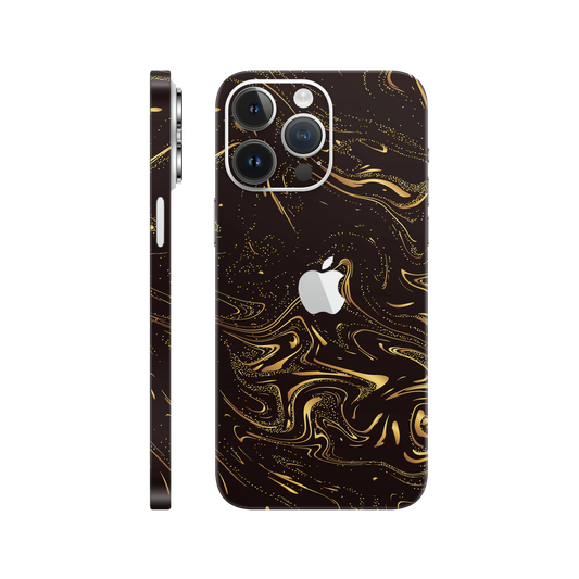 Folie de protectie pentru iPhone 14 Pro, eSkins Signature, Skin Golden Noir