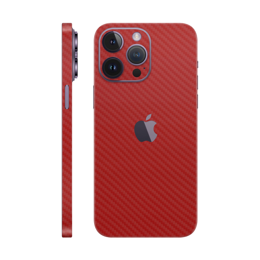 Skin iPhone 14 Pro Max, Carbon 3D Red