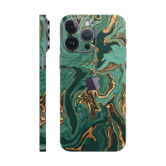 Folie de protectie pentru iPhone 14 Pro Max, eSkins Signature, Skin Emerald Flow