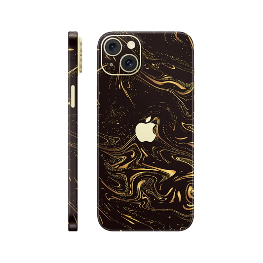 Folie de protectie pentru iPhone 15, eSkins Signature, Skin Golden Noir