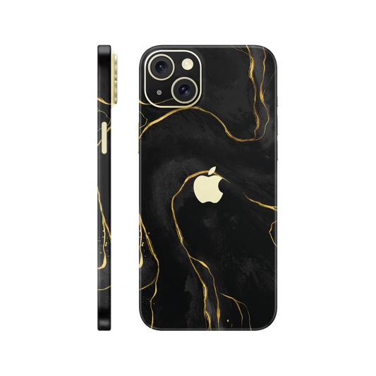Folie de protectie pentru iPhone 15, eSkins Signature, Skin Golden Onyx
