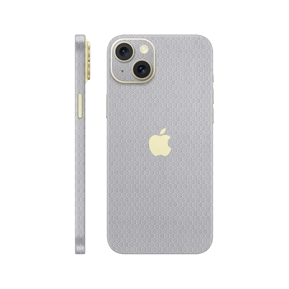 Skin iPhone 15, Honeycomb 3D Grey
