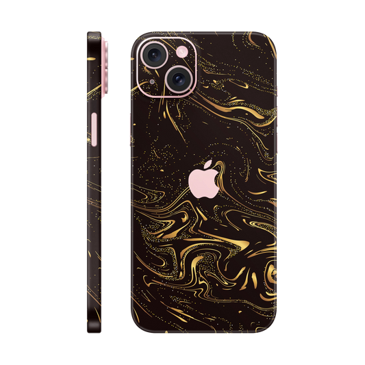 Folie de protectie pentru iPhone 15 Plus, eSkins Signature, Skin Golden Noir