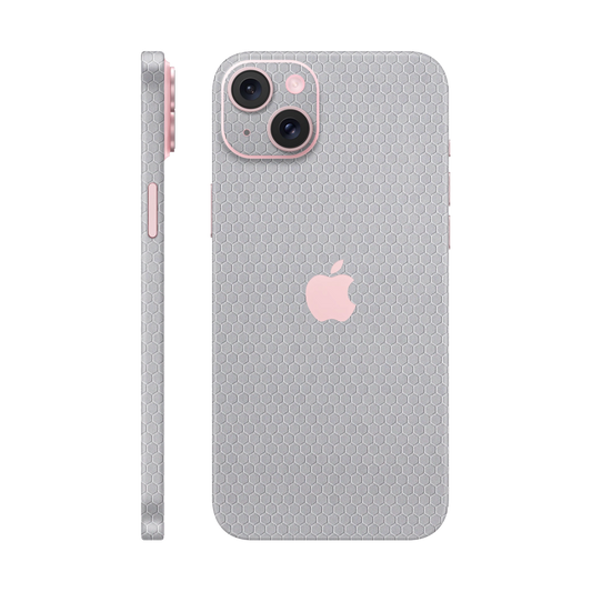 Skin iPhone 15 Plus, Honeycomb 3D Grey 
