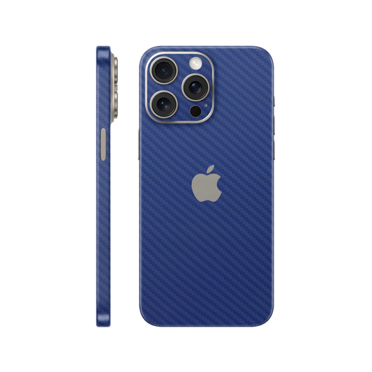 Folie de protectie pentru iPhone 15 Pro, eSkins Elegans, Skin Carbon Albastru