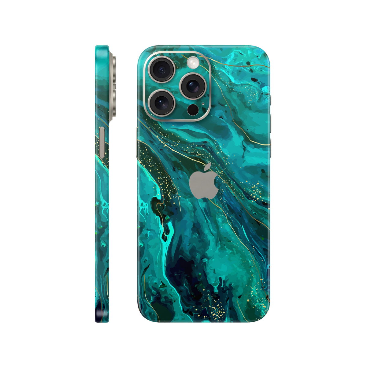 Folie de protectie pentru iPhone 15 Pro, eSkins Signature, Skin Celestial Lagoon