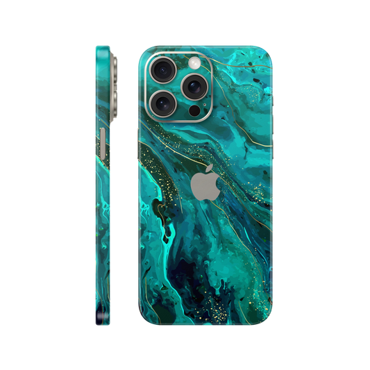 Folie de protectie pentru iPhone 15 Pro, eSkins Signature, Skin Celestial Lagoon