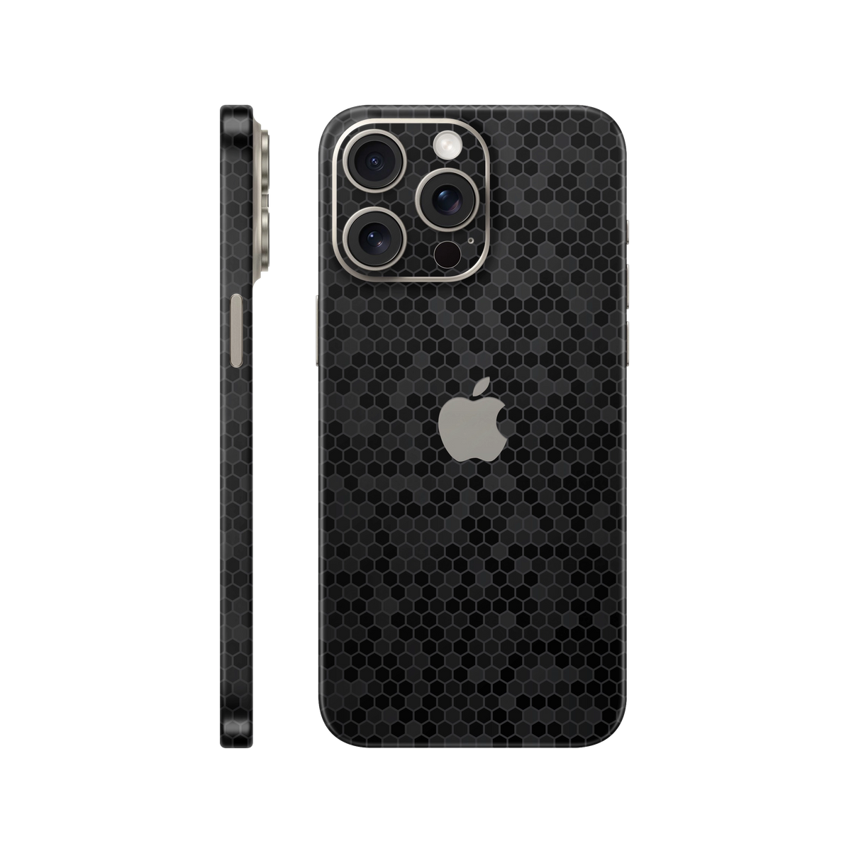 Skin iPhone 15 Pro, Honeycomb 3D Black 