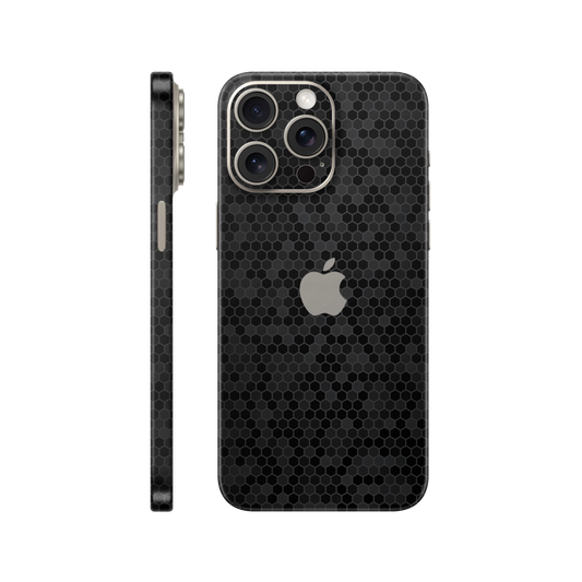Skin iPhone 15 Pro, Honeycomb 3D Black 
