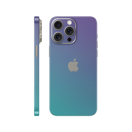 Folie de protectie pentru iPhone 15 Pro, eSkins Unique, Skin Cameleon Turcoaz-Lavanda