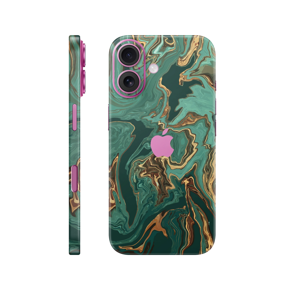 Folie de protectie pentru iPhone 16, eSkins Signature, Skin Emerald Flow